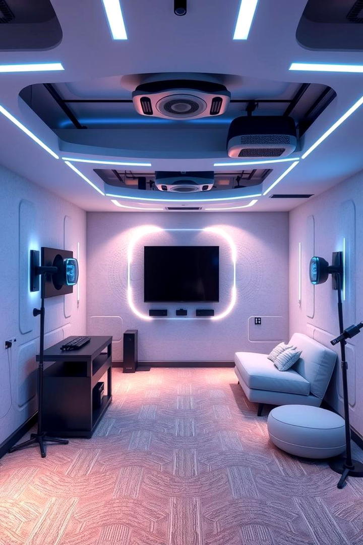 Virtual Reality Gaming Space - 30 Basement Game Room Ideas