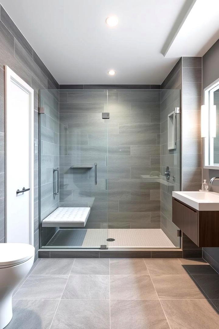 Walk In Shower Retreat - 30 Grey and White Bathroom Ideas