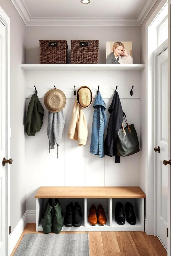 Wall Mounted Coat Hooks - 30 Mudroom Storage Ideas