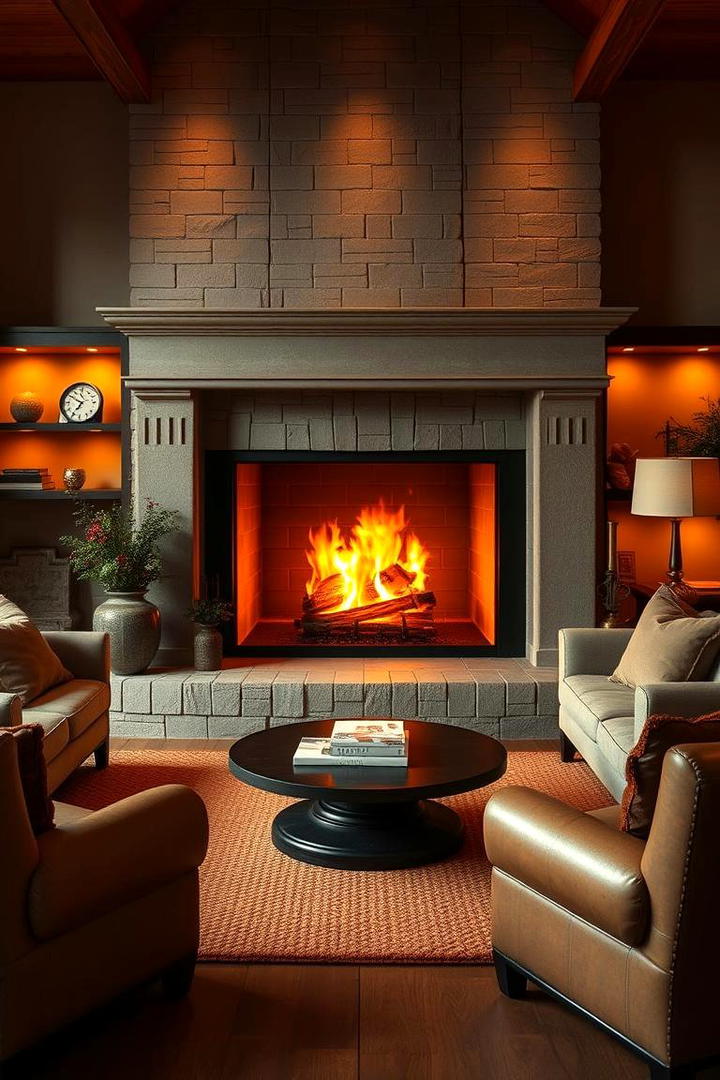 Warm Amber Glow - 30 Fireplace Paint Ideas