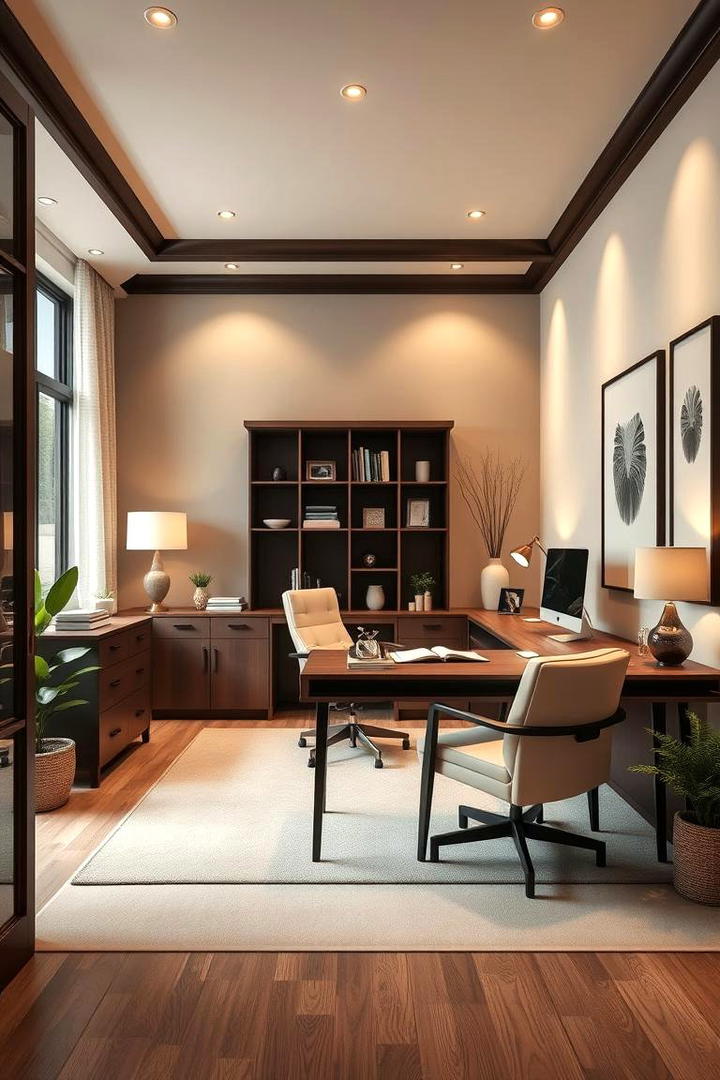 Warm Beige Comfort - 30 Home Office Paint Colors