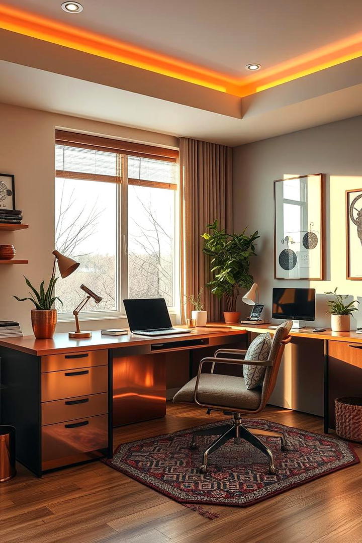 Warm Copper Glow - 30 Home Office Paint Colors