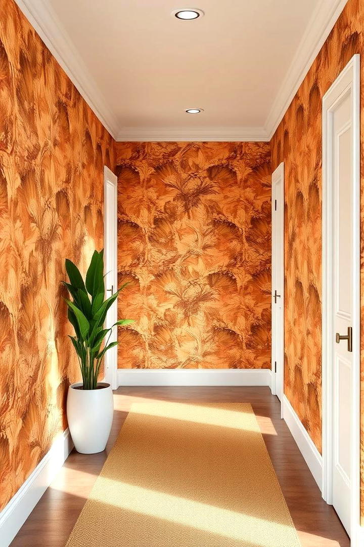 Warm Earthy Tones for a Cozy Hallway Retreat - 30 Hallway Wallpaper Ideas