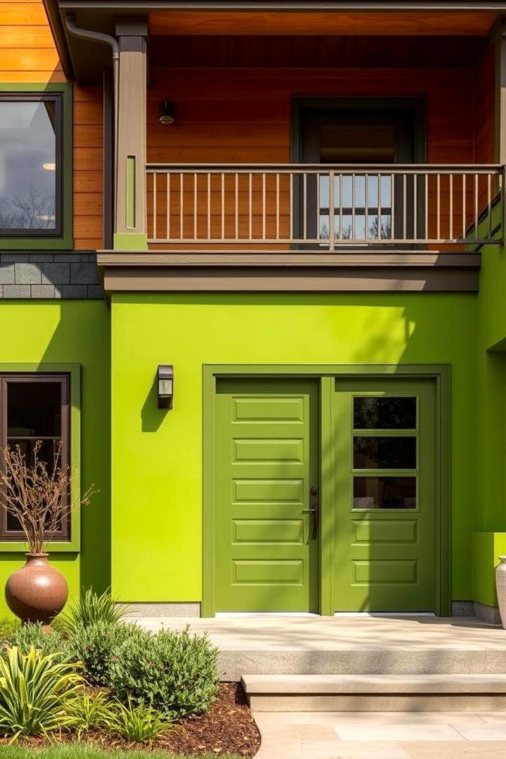 Warm Kiwi Tones - 30 Green Exterior House Paint Ideas