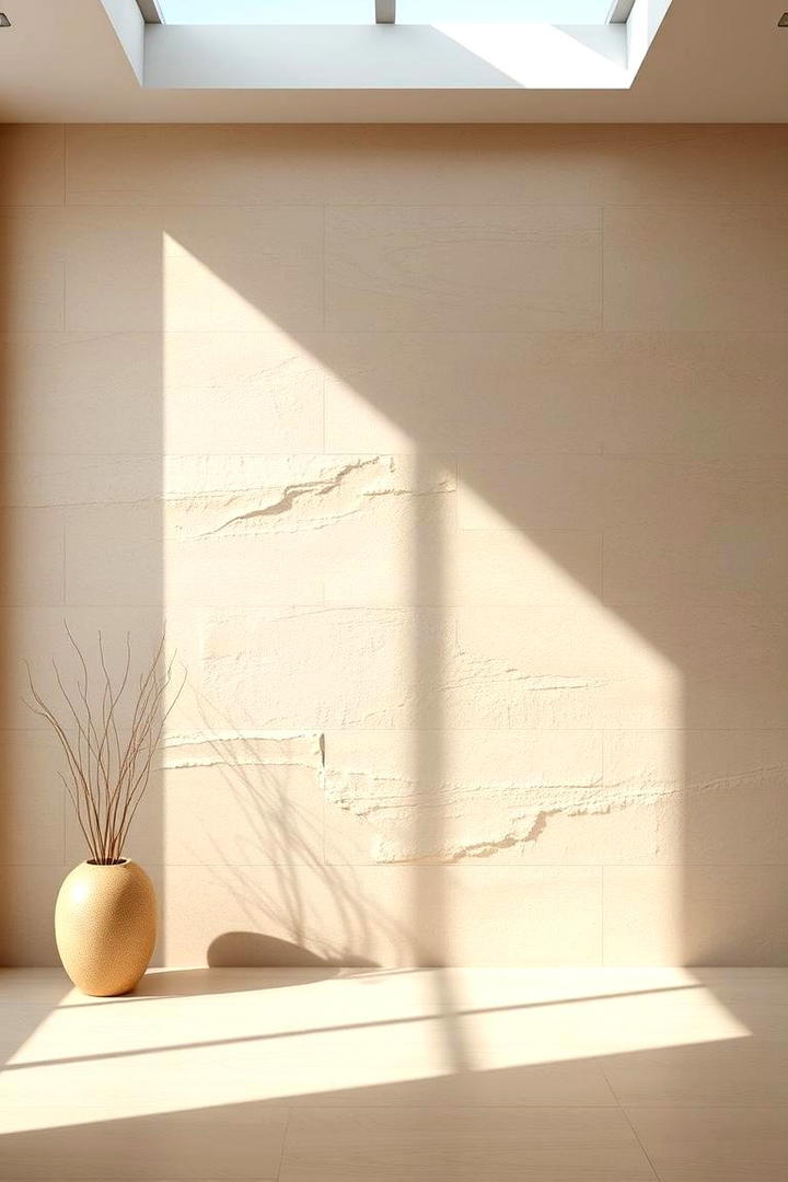 Warm Limestone Accent Wall - 30 Stone Wall Ideas