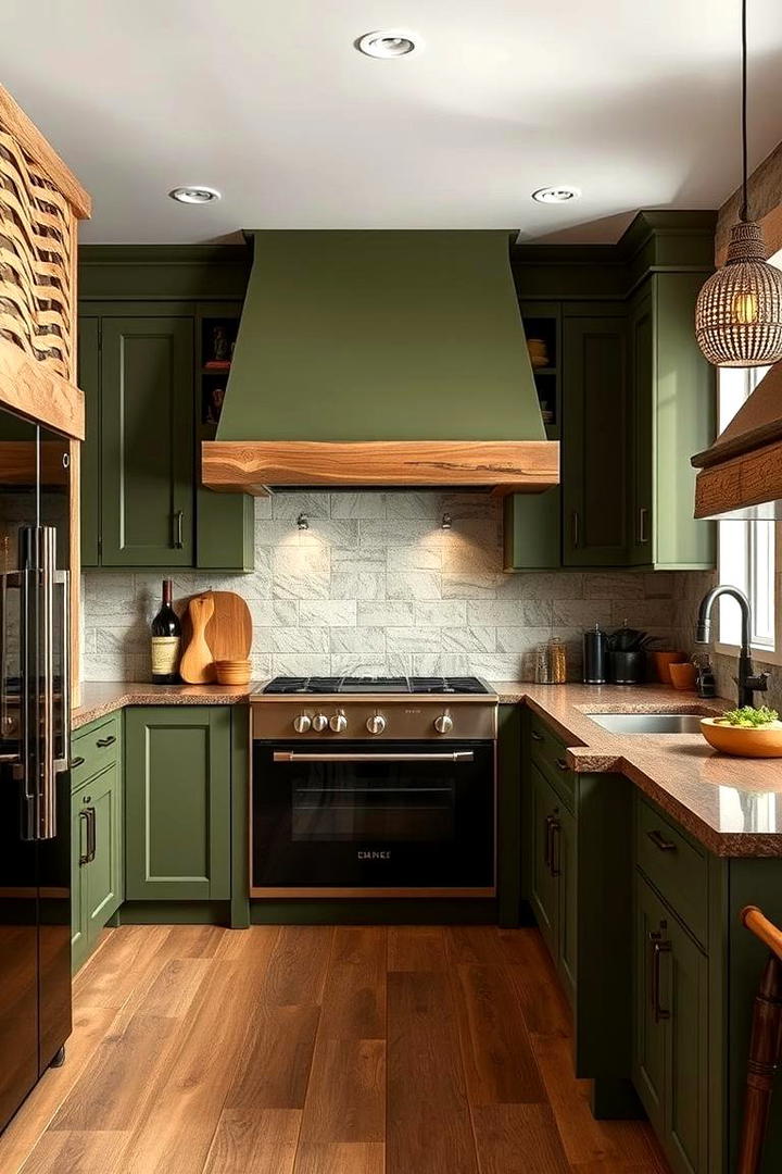 Warm Olive Green Texture - 30 Olive Green Kitchens