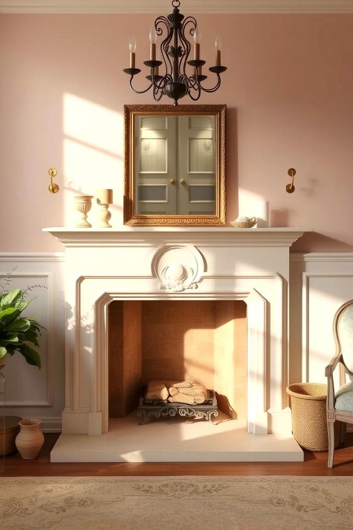 Warm Pastel Palette - 30 French Country Fireplace Ideas