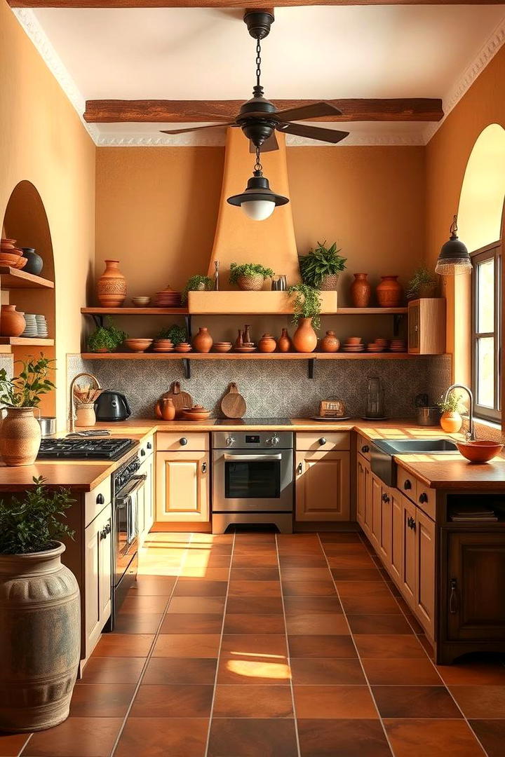 Warm Terra Cotta Elements - 30 Spanish Style Kitchen Ideas