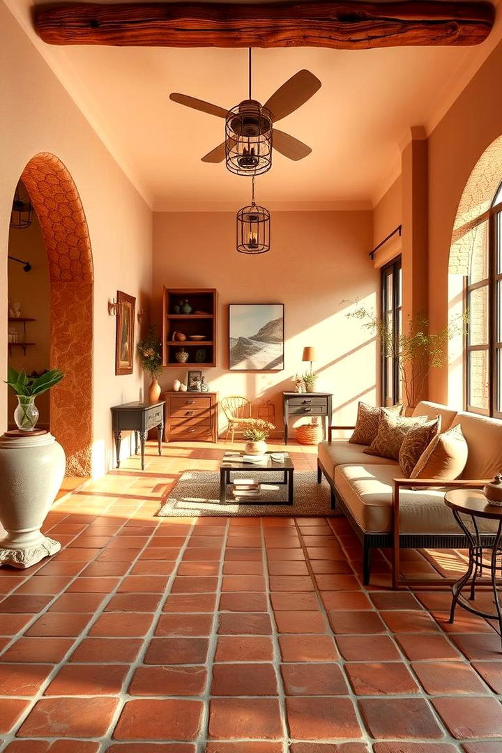 Warm Terracotta Flooring - 30 Mexican Style House Design Ideas