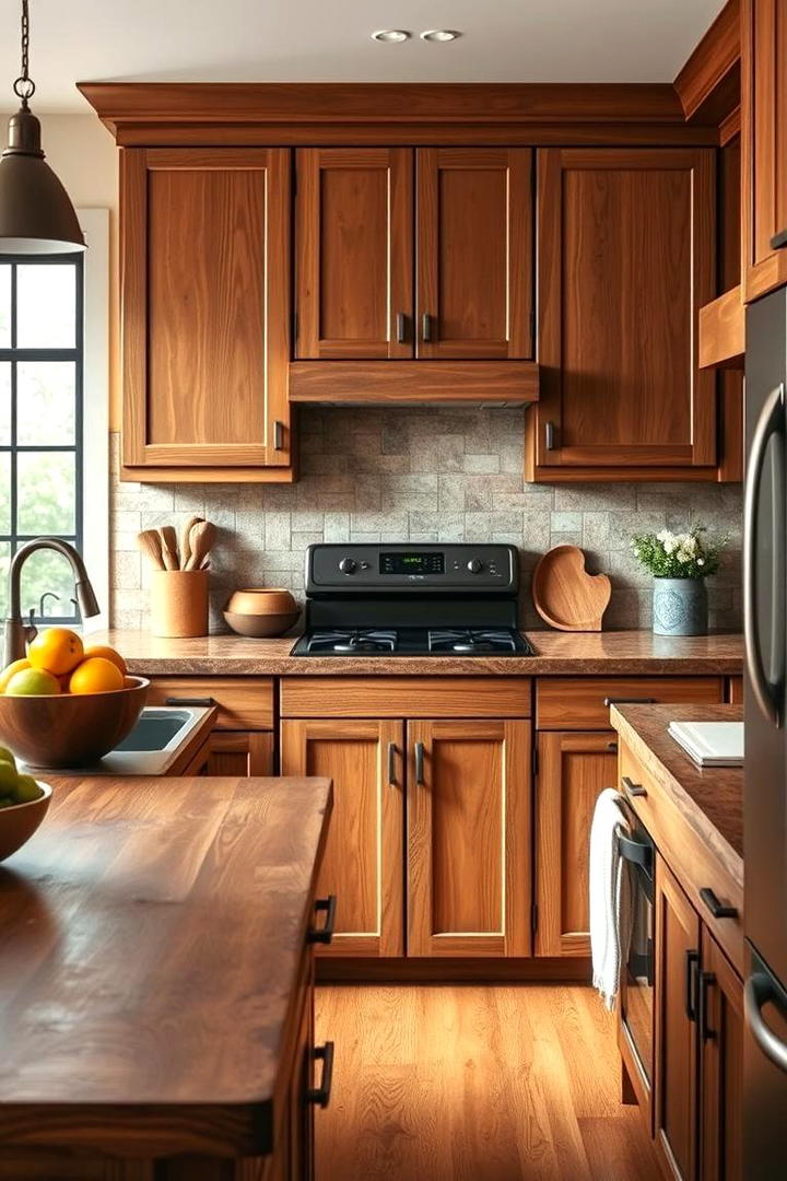 Warm Walnut Harmony - 30 what color countertops go with oak cabinets