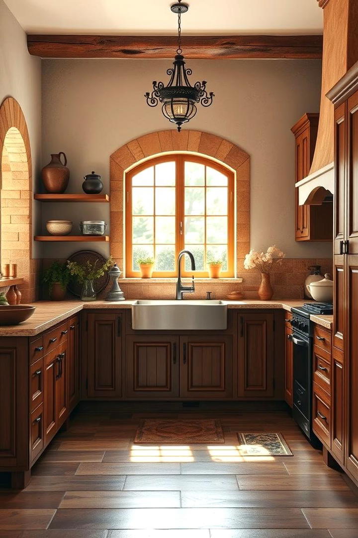 Warm Wooden Cabinets - 30 Spanish Style Kitchen Ideas