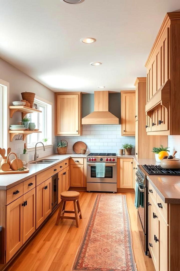 Warm and Inviting Family Hub - 30 Kitchens With Light Wood Cabinets