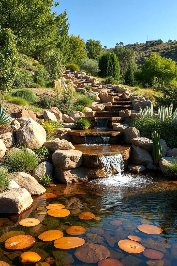 Water Feature Design on Slopes - 30 hillside landscaping ideas