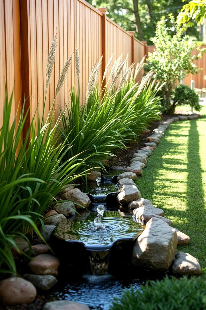 Water Feature Highlight - 30 Simple Fence Line Landscaping Ideas