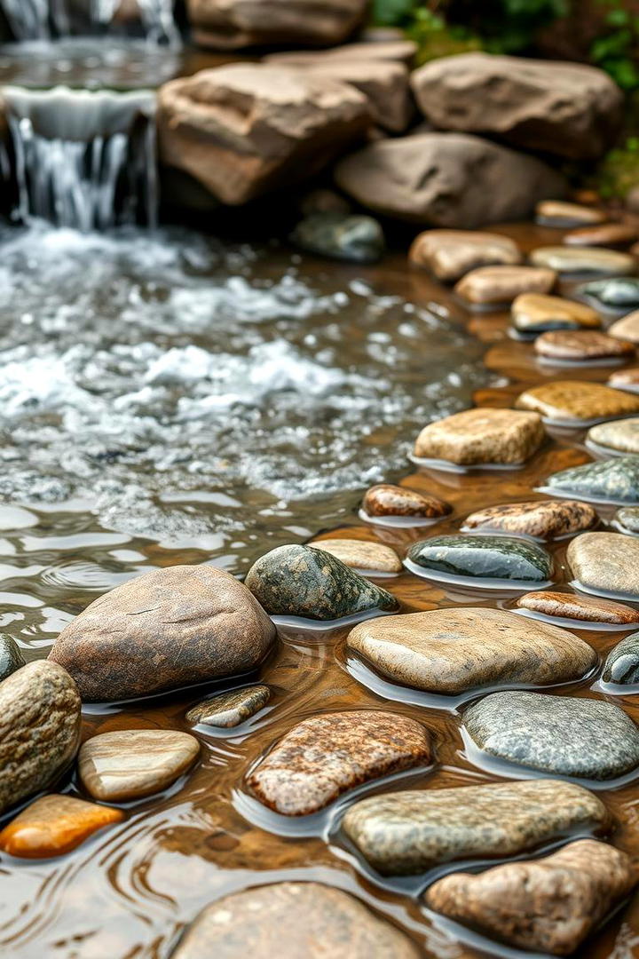 Water Feature Rock Path - 30 Rock Walkway Ideas