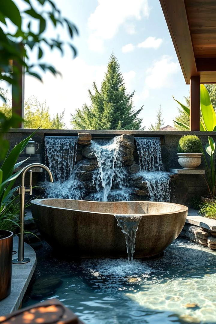 Water Feature Wonder - 30 Outdoor Bathroom Ideas