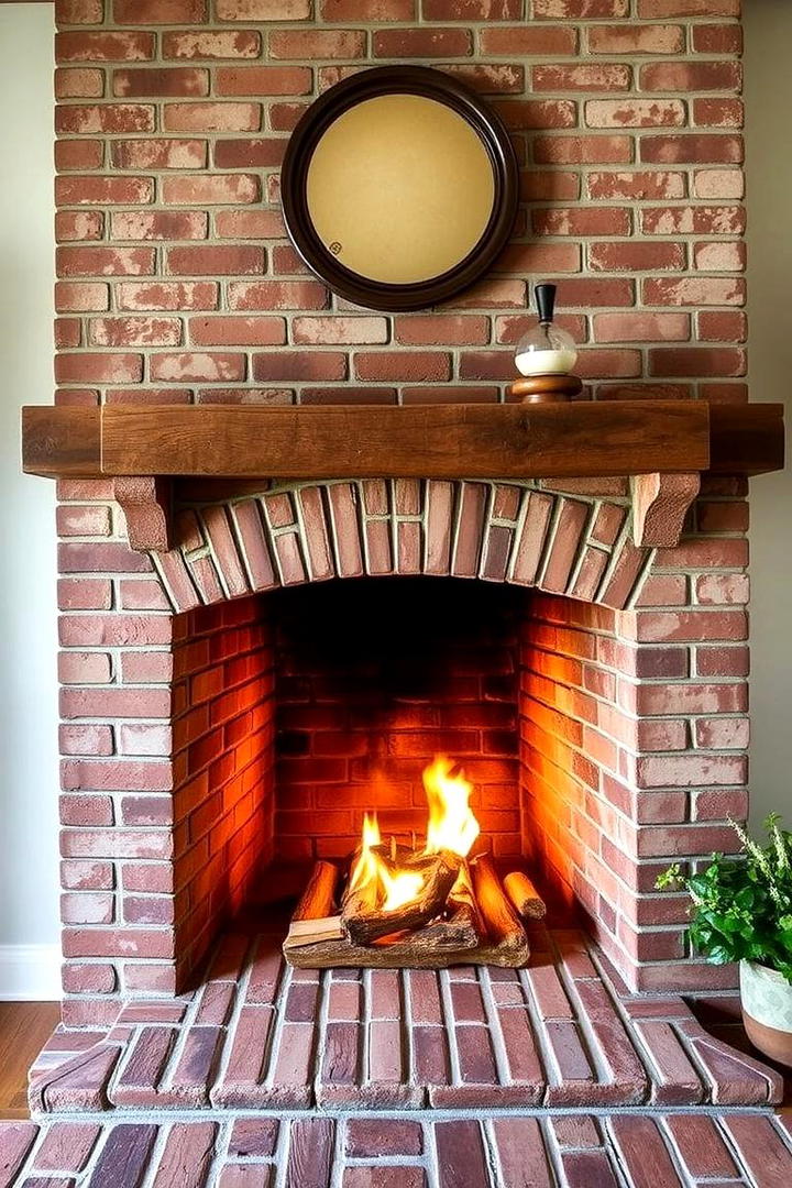 Weathered Brick Finish - 30 French Country Fireplace Ideas