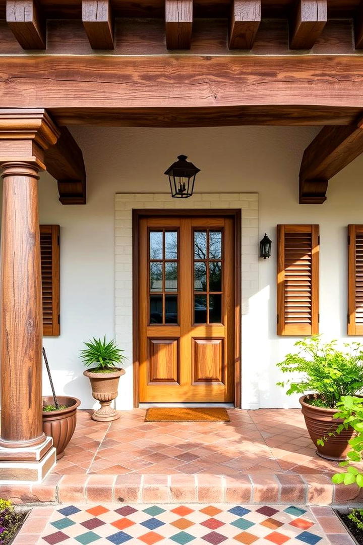 Weathered Wood Accents - 30 spanish style front porch ideas