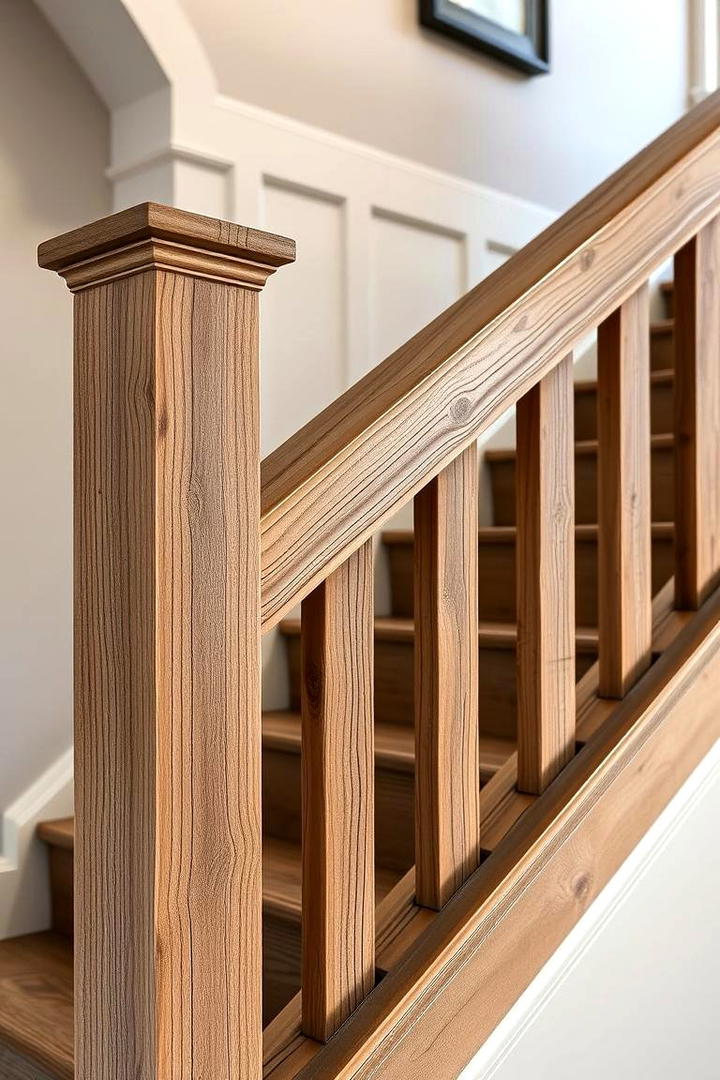 Weathered Wood Texture - 30 Farmhouse Rustic Stair Railing Ideas