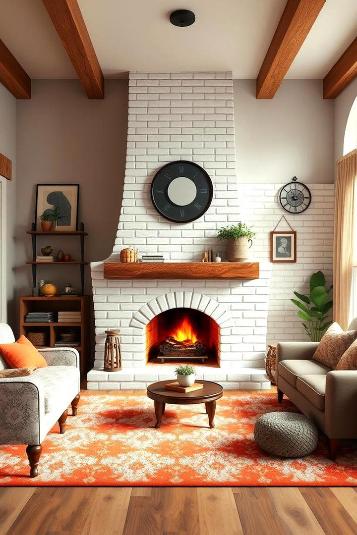 Whimsical White Brick Artistry - 30 White Brick Fireplace Ideas