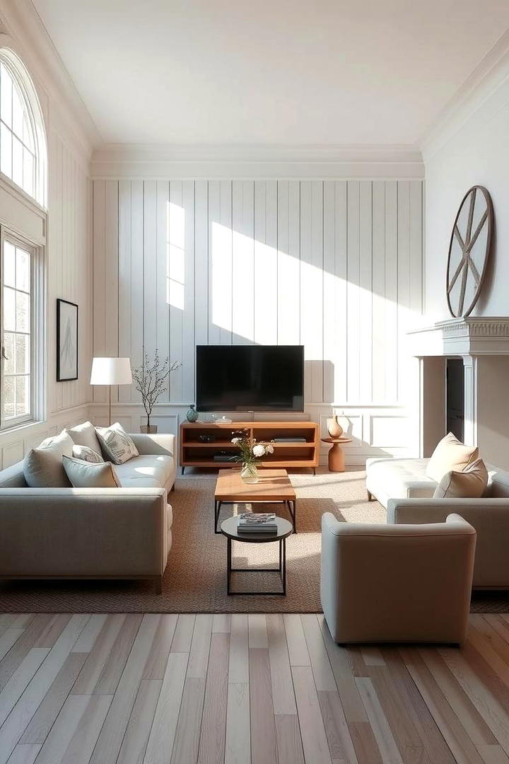 Whitewashed Wainscoting - 30 Living Room Wainscoting Ideas