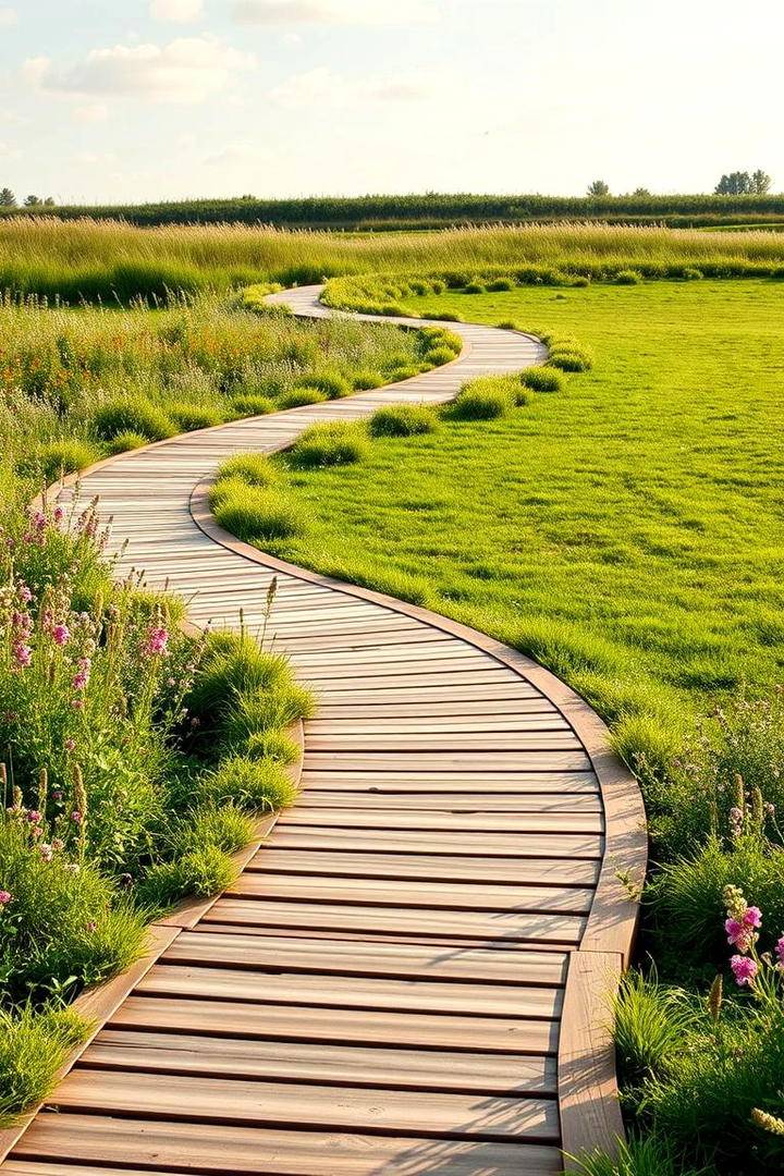 Winding Meadow Trail - 30 Wooden Walkway Ideas