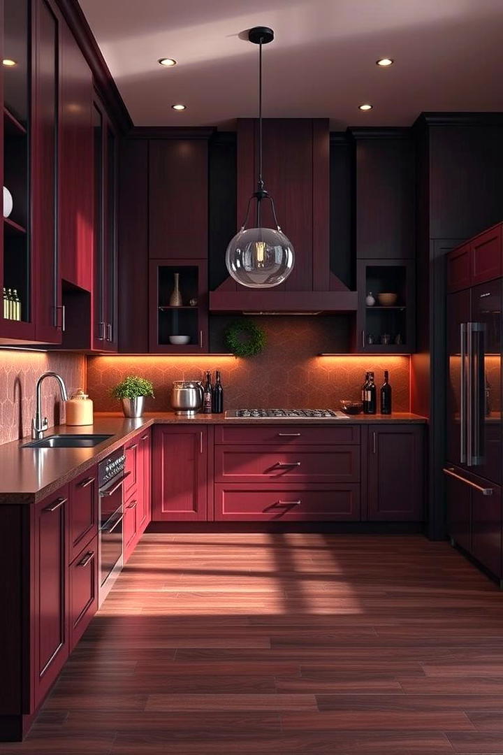 Wine Inspired Red Kitchen - 30 Red Kitchens