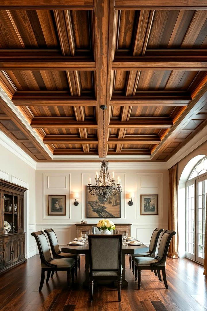 Wooden Coffered Ceilings - 30 Rustic Ceiling Ideas