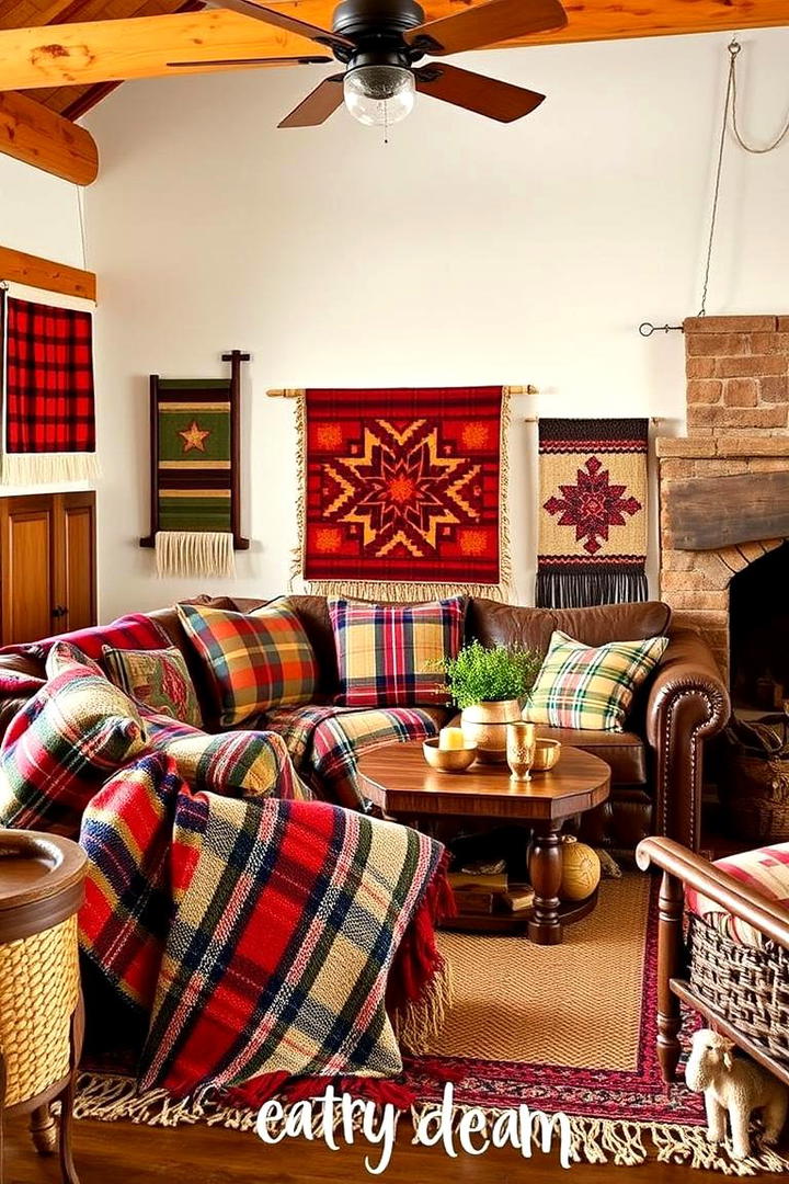 Woven Textile Designs - 30 Western Living Room Ideas