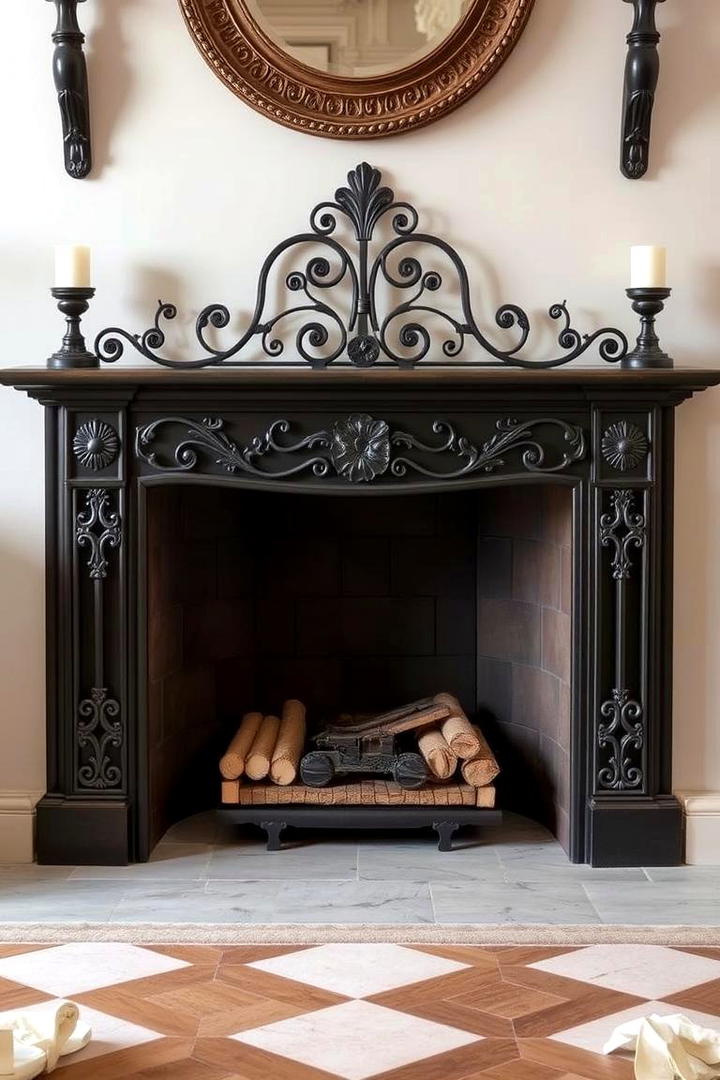 Wrought Iron Detail Mastery - 30 French Country Fireplace Ideas