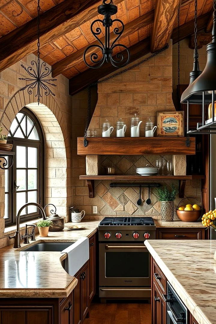 Wrought Iron Details - 30 Tuscan Kitchen Design Ideas