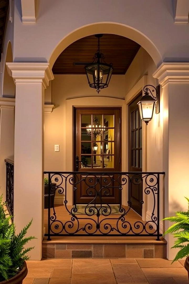 Wrought Iron Details - 30 spanish style front porch ideas