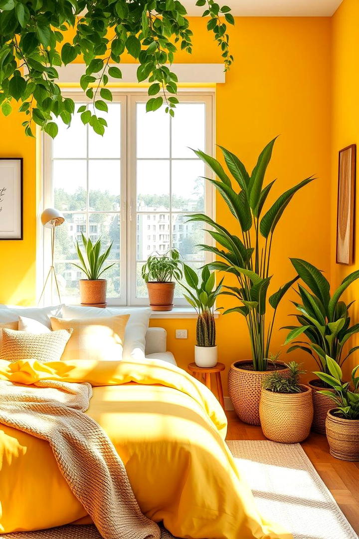 Yellow Indoor Plants - 30 Yellow Bedroom Ideas