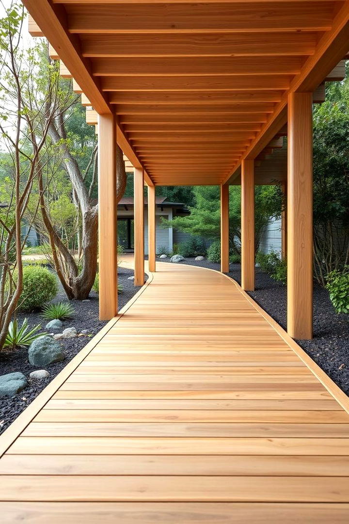 Zen Garden Pathway - 30 Wooden Walkway Ideas