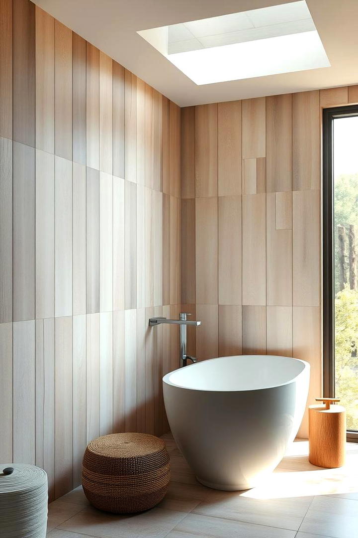 Zen Inspired Bamboo Panels - 30 Bathroom Wall Ideas