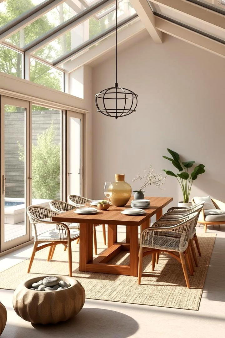 Zen Inspired Sunroom Dining - 30 Sunroom Dining Room Ideas