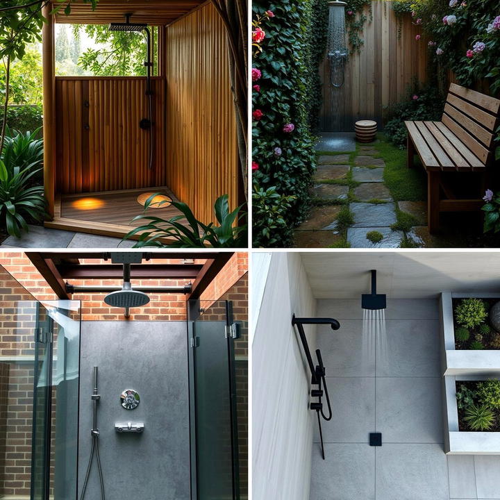 Luxury Executive Apartment Outdoor Shower Design Ideas photo