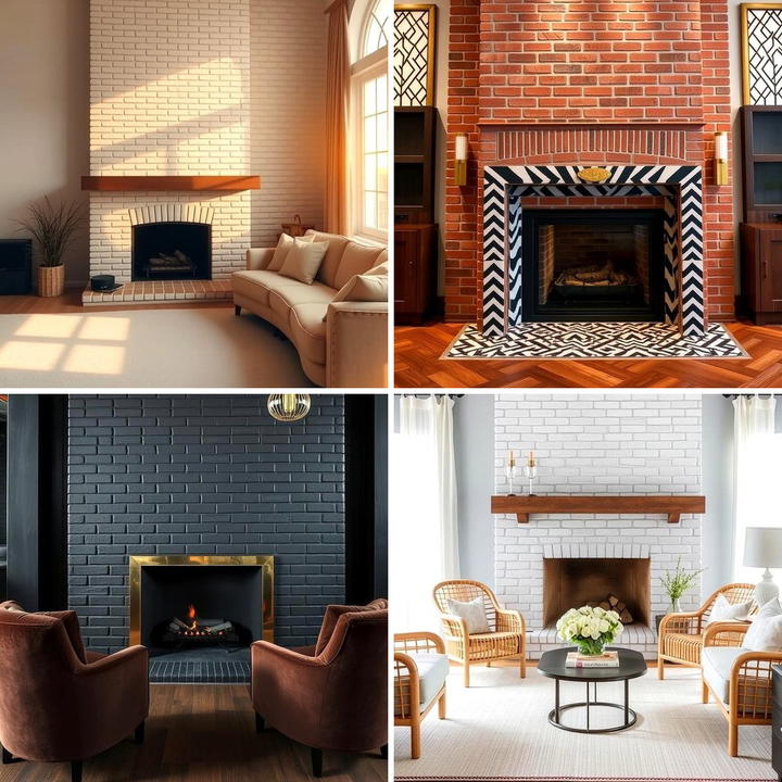 21 Painted Brick Fireplace Makeovers for Modern Interiors