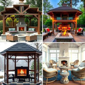 25 Gazebo With Fireplace Ideas for Cozy Outdoor Nights