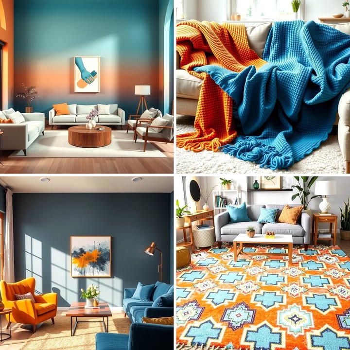 25 Orange And Blue Living Room Ideas For A Bold Look