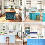 25 White Kitchen Cabinets With Blue Island Ideas