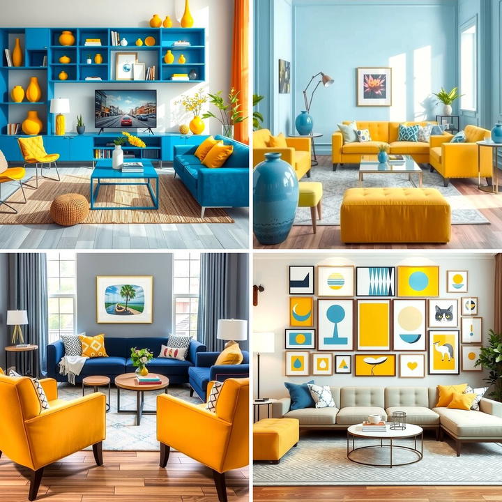 25 Yellow and Blue Living Room Ideas for a Fresh Look