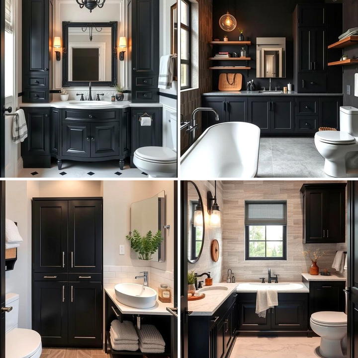 30 Black Cabinet Bathroom Ideas for Dramatic Modern Spaces