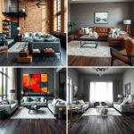 30 Grey Living Room & Dark Wood Floor Design Combinations