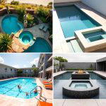 30 Rectangle Pool With Hot Tub Designs for Luxury Backyards