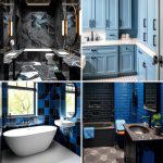 30 Striking Black and Blue Bathroom Ideas for Dramatic Flair