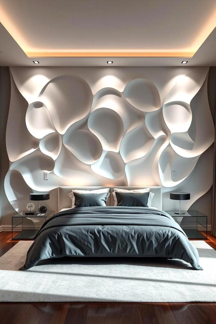 3D Wall Sculptures - 30 Bedroom Accent Wall Ideas