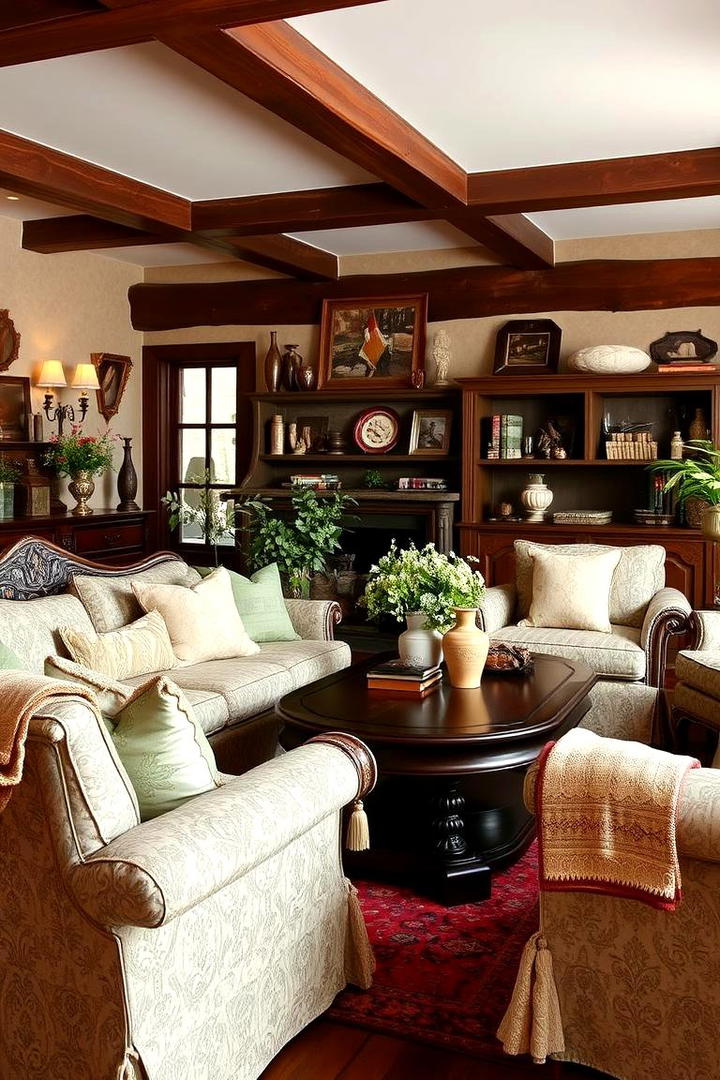 A Blend of Traditional and Rustic - 30 Rustic Sage Green Living Room Ideas