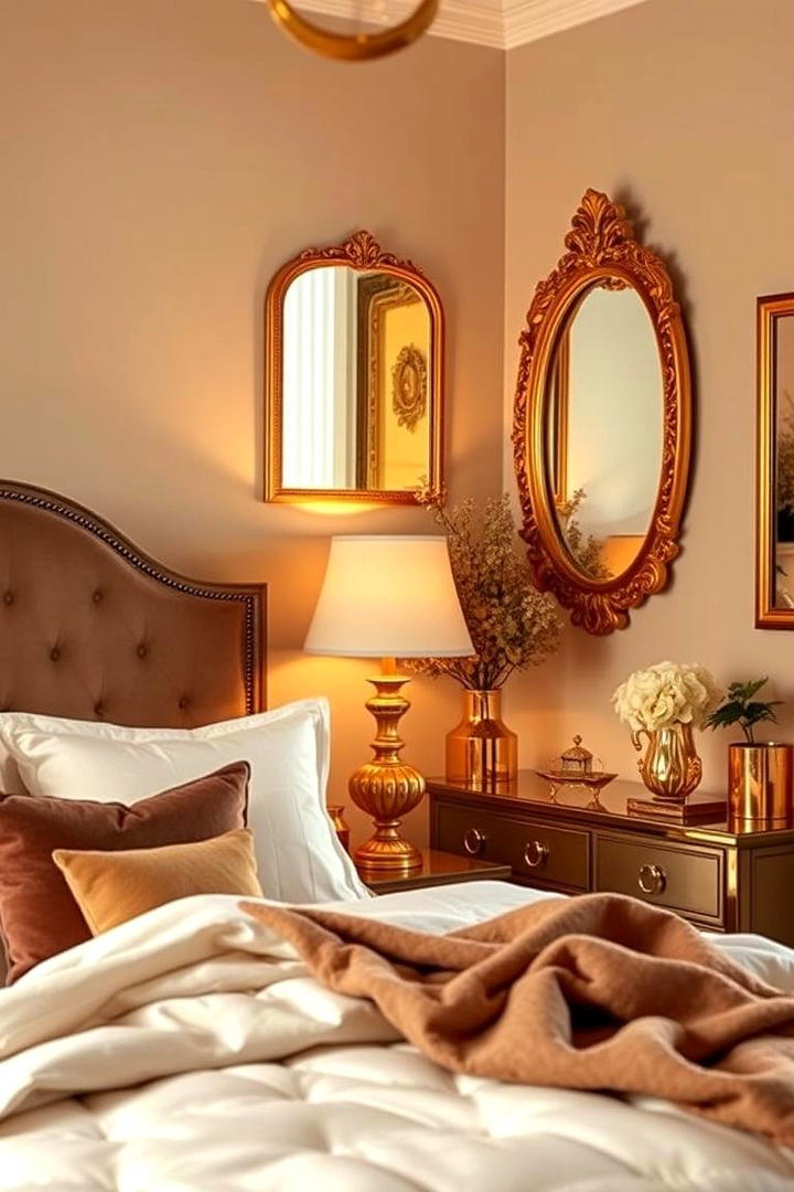 A Touch of Gold Accents - 17 romantic bedroom ideas