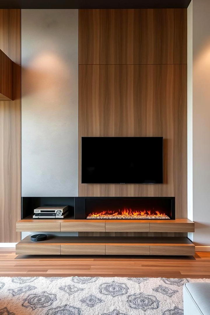 Above Standard Electric Fireplace with TV Placement - 30 Electric Fireplace Ideas With Tv Above